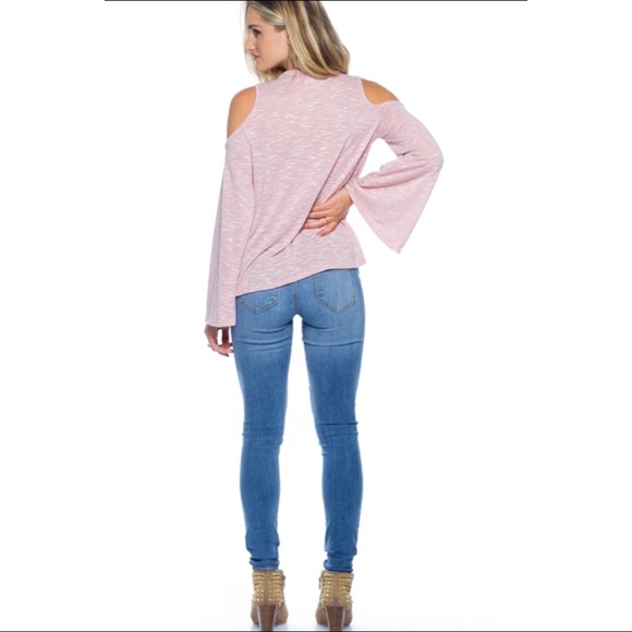 SALES ❗️Mauve Purple Crisscross Cold Shoulder top - Picture 4 of 4